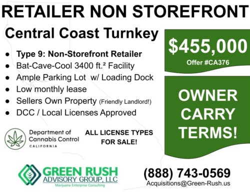 Central Coast Type 9 Non-Storefront Cannabis Retailer For Sale, Offer #376