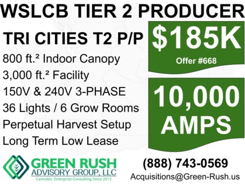 Protected: 36-Light Central WA I-502 / WSLCB Tier 2 Producer/Processor For Sale, Offer #668
