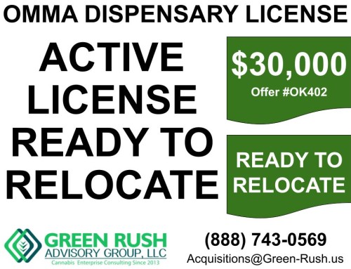 OMMA CANNABIS DISPENSARY LICENSE FOR SALE OFFER #OK402