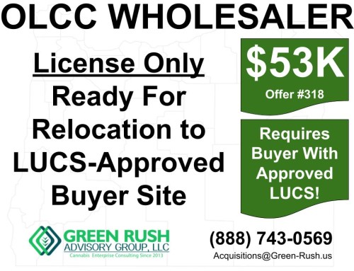 OREGON OLCC RECREATIONAL WHOLESALER LICENSE FOR SALE Offer #318
