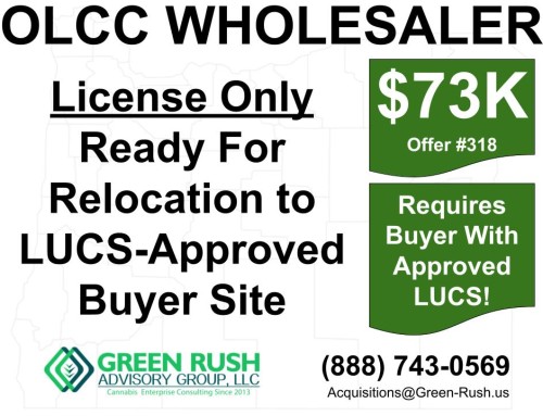 OREGON OLCC RECREATIONAL WHOLESALER LICENSE FOR SALE Offer #318
